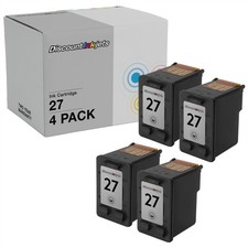 4PK Reman #27 for HP 27 C8727AN BLACK Ink Cartridge OfficeJet 5610xi 4315x 4315v picture