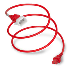 5 Pack of P-LOCK C14 to C15 15A 250V 14/3 SJT Power Cord - Red - 5ft picture
