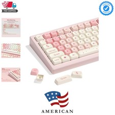 Cute PBT Keycaps Set,Pink Cherry Blossom,MOA Profile keycaps 60 75 100 Percen... picture