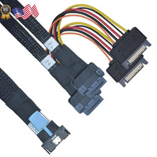 Pcie 5.0 MCIO X8 to 2 EDSFF E1 E3 Cable for E1.S E1.L E3.S E3.L SSD w/ 15P Power picture