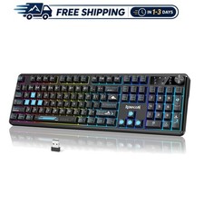 Dynamic RGB Wireless Gaming Keyboard - 4000mAh Battery & Customizable Controls picture