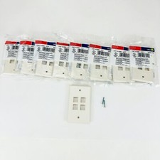 Leviton 41080-4TP Quickport Single Gang Wall Plate 4 Port Lt Almond Lot of 9 picture