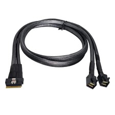 NFHK PCI-E Ultraport Slimline SAS Slim 4.0 SFF-8654 8i 74pin to Dual SFF-8643 4i picture