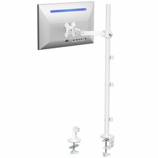 VIVO White Single Monitor Tall Adjustable Mount, Fits Computer Screens up to 27