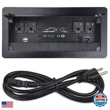 Conference Table Power Brush Connectivity Box 4 AC 2 RJ45 CAT6 VGA HDMI 2 USB picture