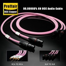 Pair OCC Copper Conductor HiFi Audio Gold Plated XLR/RCA Cable Signal Wire picture