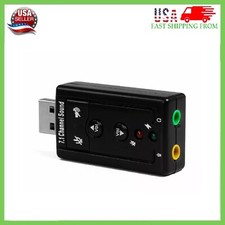 USB 2.0 External 7.1 Channel 3D Virtual Sound Card Mic Adapter Laptop PC #15 NEW picture