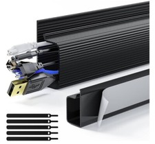 Cable Management Under Desk 31.5'' J Channel 2X L15.7 W1.1 H2.4 in, Black. NewOB picture
