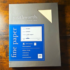 Southworth 25% Cotton Fine Paper Ivory Linen Finish 24 lb 100 Sheets Watermarked picture