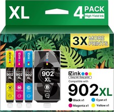HP 902XL 902 E-Z ink 4 Pack for Officejet 6950 6951 6954 6956 6958 6960 6961 picture