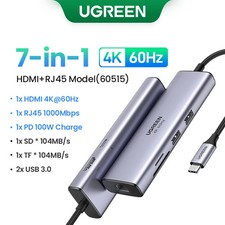 UGREEN 7-in-1 USB-C Hub 4K60Hz HDMI PD100W SD/TF USB3.0 for Laptop MacBook picture