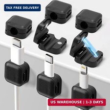 Art3d 8-Pack Black Magnetic Cable Clips, Cord Organizer, Cable Management picture