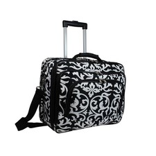 World Traveler Rolling 17-inch Laptop Case - Black Trim Damask picture