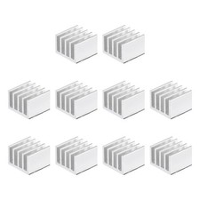 14x14x10mm Silver Tone Sticky Aluminum Heatsink Electronics Cooler 10 Pcs picture