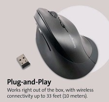 Kensington Ergonomic Vertical Wireless Mouse (K75575WW), Grey/Black picture