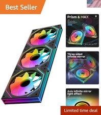 Prism6 MAX 120mm ARGB PC Case Fans - 3-Pack with Infinite Mirror RGB Lighting... picture