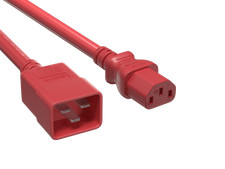 5ft IEC320 C20 to C13 Power Cord, 14AWG, 15A/250V, SJT, Red picture