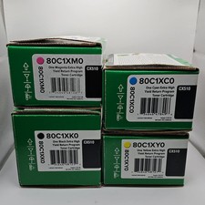 New Lexmark 80C1XM0 80C1XK0 80C1XC0 80C1XY0  Lot of Toner Cartridge picture