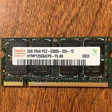 Hynix 2GB DDR2 PC2-5300S 200-Pin SO-DIMM Non-ECC Unbuffered HYMP125S64CP8-Y5 AB picture