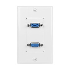 Construct Pro Wall Plate with Dual Female VGA Pass Throughs (White) picture