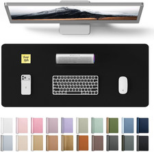 Tapete Protector de Escritorio de Cuero PU Negro Impermeable de 23.6x13.8 Pulg picture