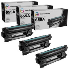 LD Compatible 655A CF450A Black Laser Toner Cartridges 3-Pack for HP M653dh M682 picture