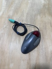 Logitech Marble Mouse USB Trackball Vintage Grey Red Ambidextrous Wired T-BC21 picture