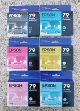 One Set of 6 (NIB) Genuine Epson 79 T079 InksT0791-T0796 OEM Printer 1400/1430 picture