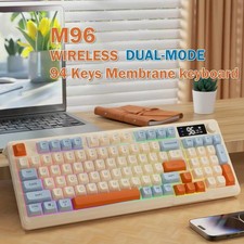 Wireless Gaming Keyboard Bluetooth 2.4G RGB Display Knob Rechargeable picture