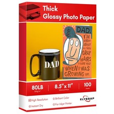 100 PCS 8.5x11 Inch 300gsm Thick Glossy Photo Paper Single Sided Inkjet Print picture