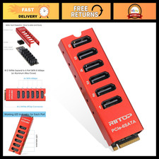 M.2 to SATA 6-Port Adapter Card, NVMe to SATA 3.0, ASM1166, Aluminum Housing, 6G picture