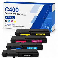 C400 106R03524 4PK BK/C/M/Y Extra High Yield Toner Cartridge Fits C400DN C405DN picture
