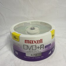 Maxwell DVD R Disks 4.7 GB 25 Pack 16X 120 Minute Single Sided Sealed Spindle picture