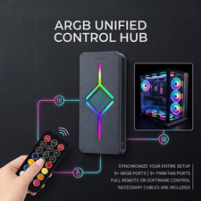9 RGB / ARGB Strip Fan Controller Hub Splitter for Desktop Computer PC AURA SYNC picture