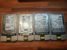LOT OF (4) 146gb Each HP Proliant DL380 DL360 G3 G4 SCSI Hard Drives + Tray picture