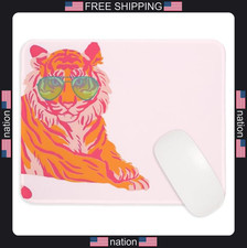 Preppy pink and orange tiger mouse pad 8x9.5 inch for desk home office picture