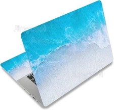 2PCS Calm Blue Watercolor Ocean Wave Laptop Skin Decal Scratch Resistant picture