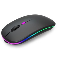 AIKOKOK Wireless Bluetooth Mouse, Rechargeable Dual Mode Mouse, Black picture