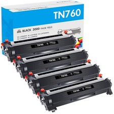 4pk for Brother TN760 TN730 Toner Cartridge MFC-L2710DW HL-L2395DW MFC-L2750DW picture