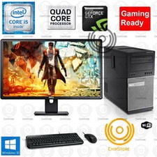 Fortnite GTA COD Gaming PC Desktop Computer QuadCore i5 750TI 16GB 22 in Bundle picture