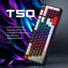 Mechanical Gaming Keyboard Blue Switch LED RGB Backlit 98 Keys Wired PC Windows picture