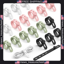 Silicone Cable Ties 20 Pack Reusable Cord Organizer Straps for Wires and Cables picture