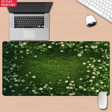 2D Flat 1pc Green Grass And Flowers Pattern Pad for Desk, Gaming, Office Decor picture