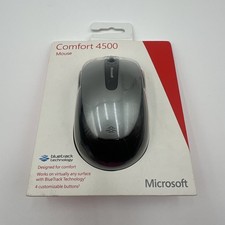 Microsoft Comfort 4500 Standard BlueTrack Mouse Scroll Wheel Black Gray picture