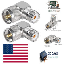 2PCS UHF PL259 Right Angle 90 Degree Coax Adapter, SO239 Male PL259 to Female picture