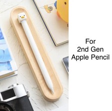 Apple Pencil 2 and 1 Silicone Case Cute duck Soft cover black white picture