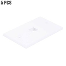 5x 1 Hole Port Keystone Jack Wall Plate Faceplate 1-Gang Ethernet Network White picture