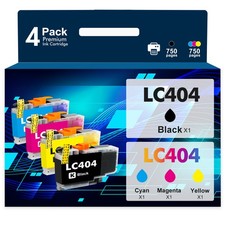 4PK LC404 LC404XL Ink Cartridges for Brother MFC-J1205W MFC-J1215W MFC J1205W XL picture