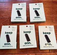 Lot of 5-Keep Onn  USB 2.0 Flash Drive 3-16 GB & 2-3 GB Brand New In Boxes picture