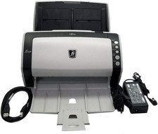 Fujitsu fi-6130Z Duplex Document Scanner Complete w/ Trays Cables Tested Working picture